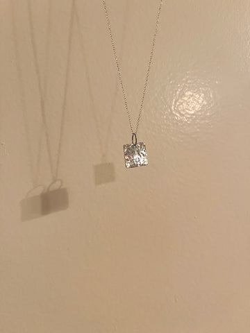 Silver mini square necklace